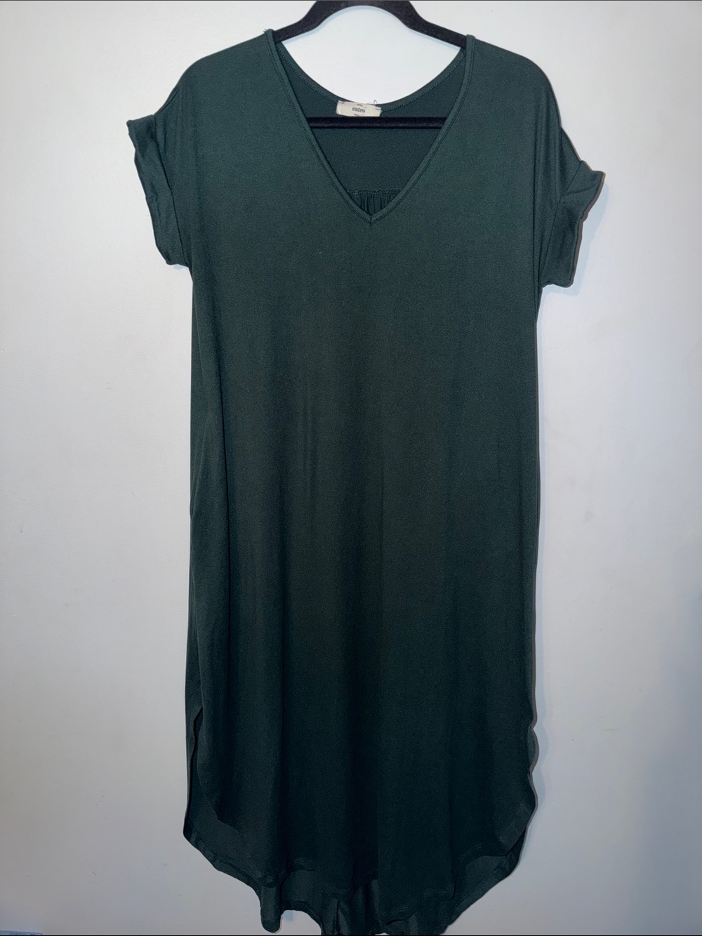 entro Forest Green V-Neck Short Sleeve Maxi Dress
